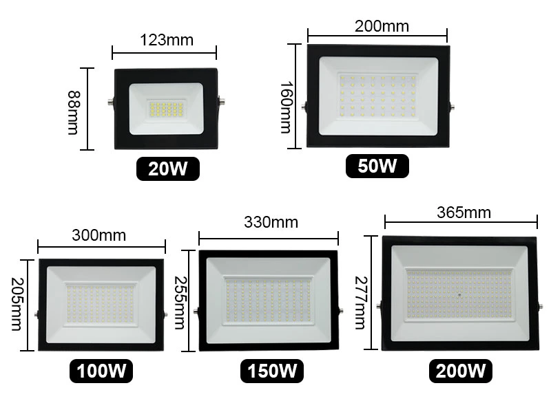 High Lumen 6000K Portable 10W 50W 100W 200W COB LED Flood Light Aluminum Outdoor IP65 Waterproof Stadium Floodlight